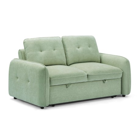 Canapé droit IMPA convertible tissu vert 2 places