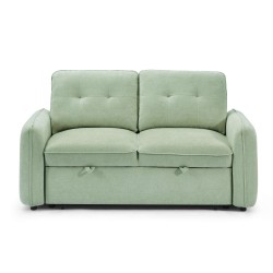 Canapé droit IMPA convertible tissu vert 2 places