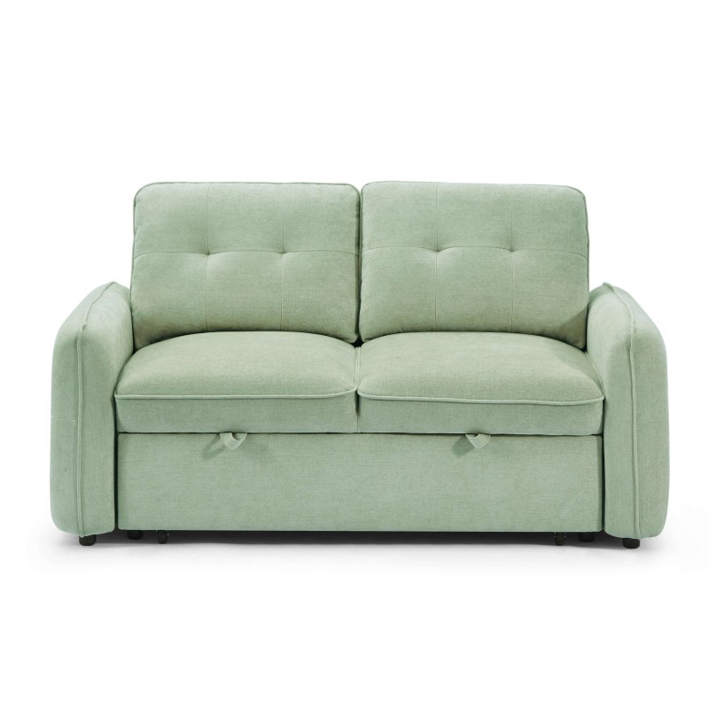 Canapé droit IMPA convertible tissu vert 2 places