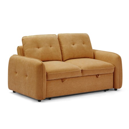Canapé droit IMPA convertible tissu rouge 2 places