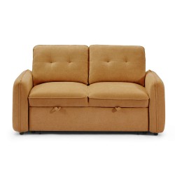 Canapé droit IMPA convertible tissu rouge 2 places