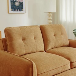 Canapé droit IMPA convertible tissu rouge 2 places