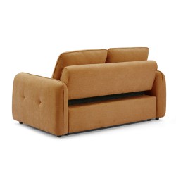 Canapé droit IMPA convertible tissu rouge 2 places