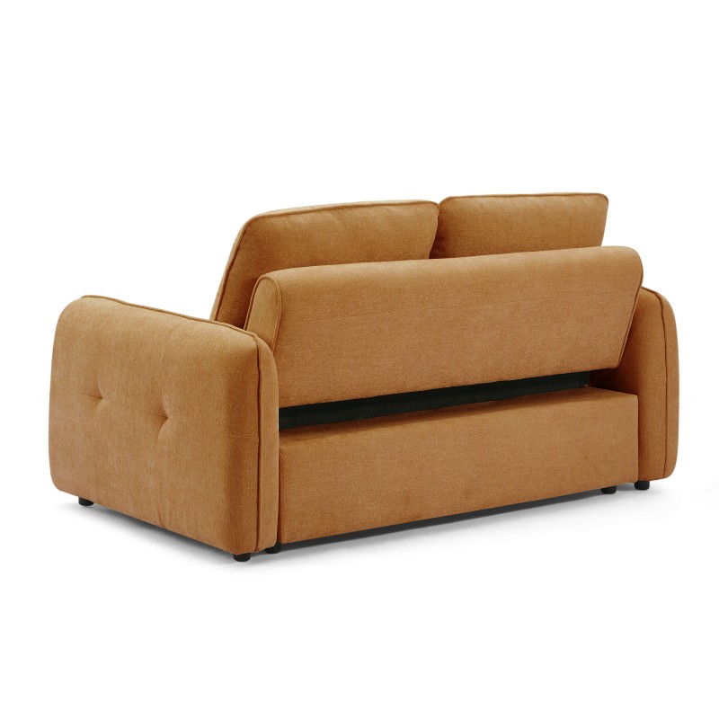 Canapé droit IMPA convertible tissu rouge 2 places