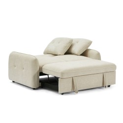Canapé droit IMPA convertible tissu beige 2 places