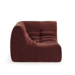 Chauffeuse d'angle JANIS modulable 1 place velours bordeaux