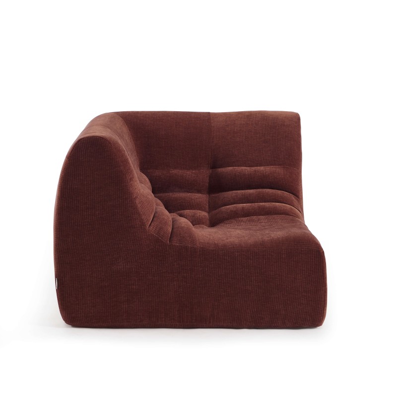 Chauffeuse d'angle JANIS modulable 1 place velours bordeaux