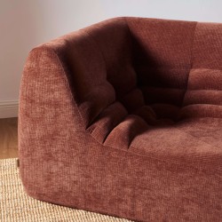Chauffeuse d'angle JANIS modulable 1 place velours bordeaux