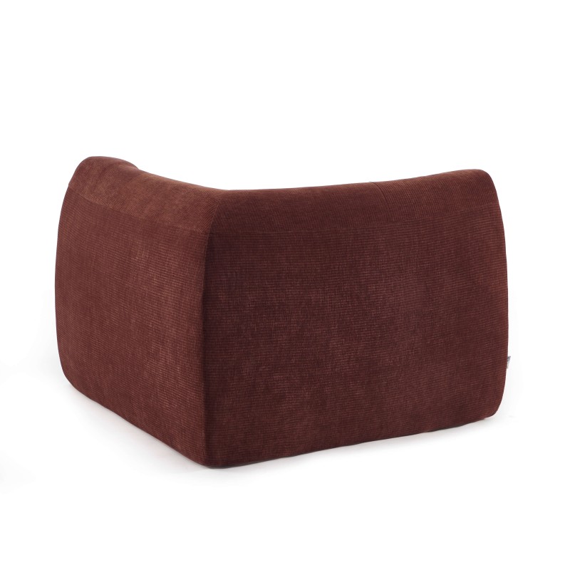 Chauffeuse d'angle JANIS modulable 1 place velours bordeaux