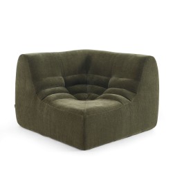 Chauffeuse d'angle JANIS modulable 1 place velours vert