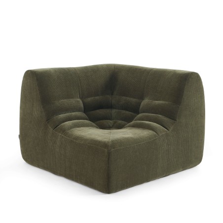 Chauffeuse d'angle JANIS modulable 1 place velours vert