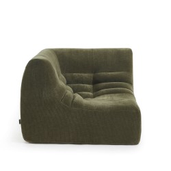 Chauffeuse d'angle JANIS modulable 1 place velours vert
