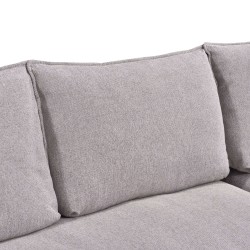 Canapé d'angle convertible et réversible SABEA 4 places tissu beige