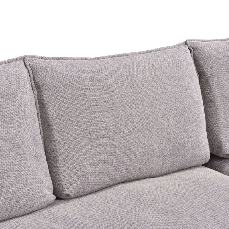 Canapé d'angle convertible et réversible SABEA 4 places tissu beige