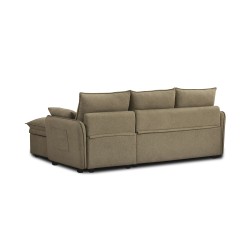 Canapé d'angle convertible et réversible SABEA 4 places tissu vert