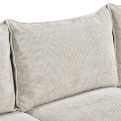 Canapé d'angle droit convertible VINEA 4 places tissu chenille tramé beige