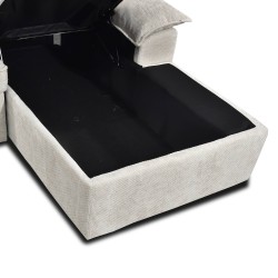Divano letto angolare a 4 posti VINEA, lato sinistro, tessuto in ciniglia, beige