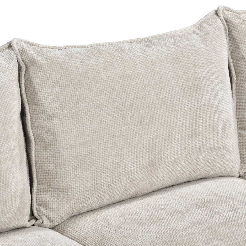 Divano letto angolare a 4 posti VINEA, lato sinistro, tessuto in ciniglia, beige