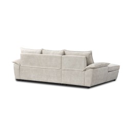 Divano letto angolare a 4 posti VINEA, lato sinistro, tessuto in ciniglia, beige