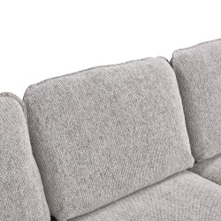Canapé d'angle convertible et réversible LORMA 4 places tissu chenille tramé beige