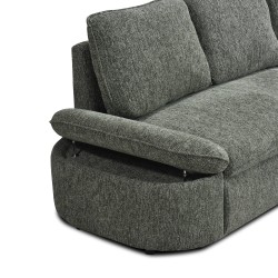 Canapé d'angle convertible et réversible LORMA 4 places tissu chenille tramé vert