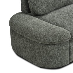 Canapé d'angle convertible et réversible LORMA 4 places tissu chenille tramé vert