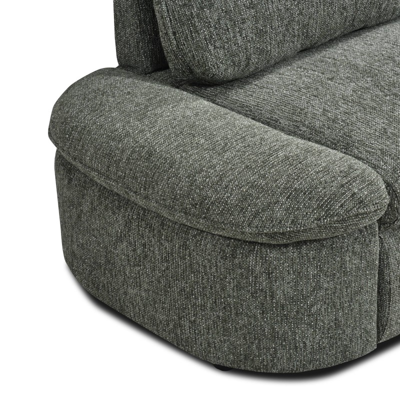 Canapé d'angle convertible et réversible LORMA 4 places tissu chenille tramé vert
