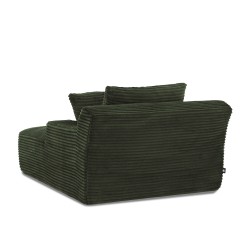 KENEDY 1-Sitzer-Sofa, fest, tief, komprimiert, gerade, aus grünem Cord