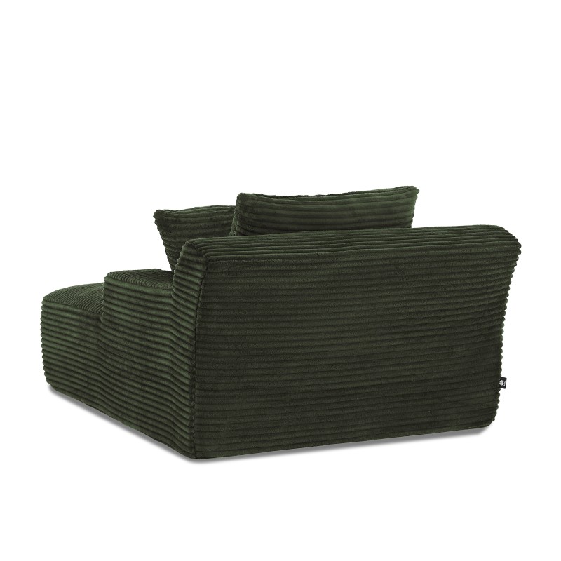 KENEDY 1-Sitzer-Sofa, fest, tief, komprimiert, gerade, aus grünem Cord