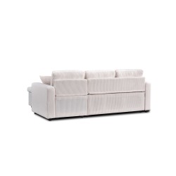 Canapé d'angle convertible et réversible ASPEN 4 places velours côtelé beige