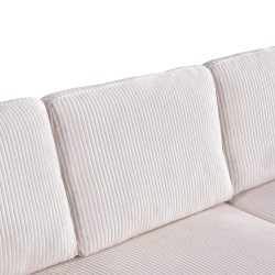Canapé d'angle convertible et réversible ASPEN 4 places velours côtelé beige