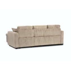 Canapé d'angle convertible et réversible ASPEN 4 places velours côtelé taupe