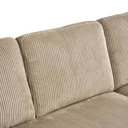 Canapé d'angle convertible et réversible ASPEN 4 places velours côtelé taupe