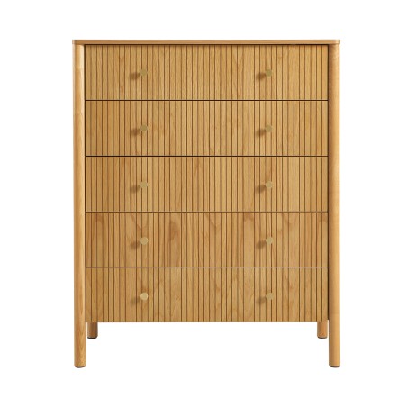 CLEO Kommode, Eichenfurnier, 5 Schubladen, 90 cm