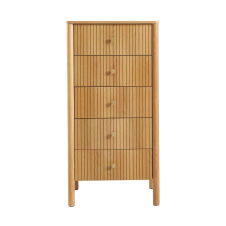 CLEO 55 cm Kommode mit 5 Schubladen und Eichenfurnier