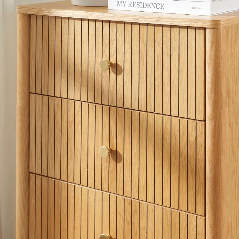 CLEO 55 cm Kommode mit 5 Schubladen und Eichenfurnier
