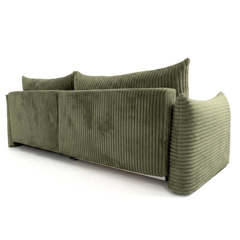Canapé d'angle convertible et réversible GLORIA 4 places velours côtelé vert