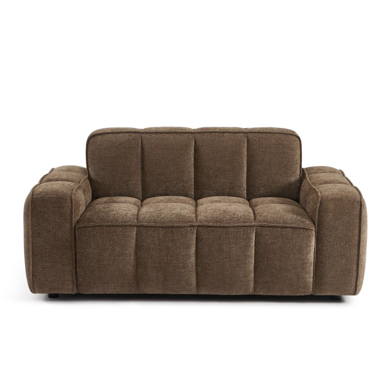 Canapé ALISTAIR 2 places tissu chenille marron
