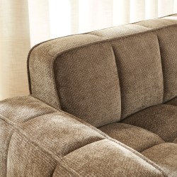 Canapé ALISTAIR 2 places tissu chenille marron