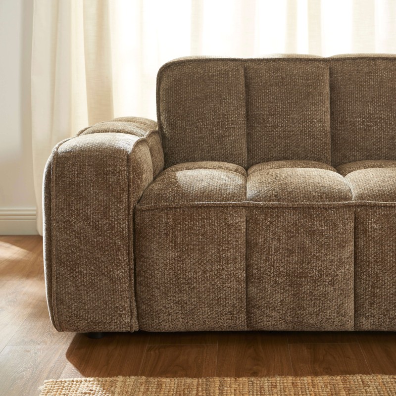 Canapé ALISTAIR 2 places tissu chenille marron
