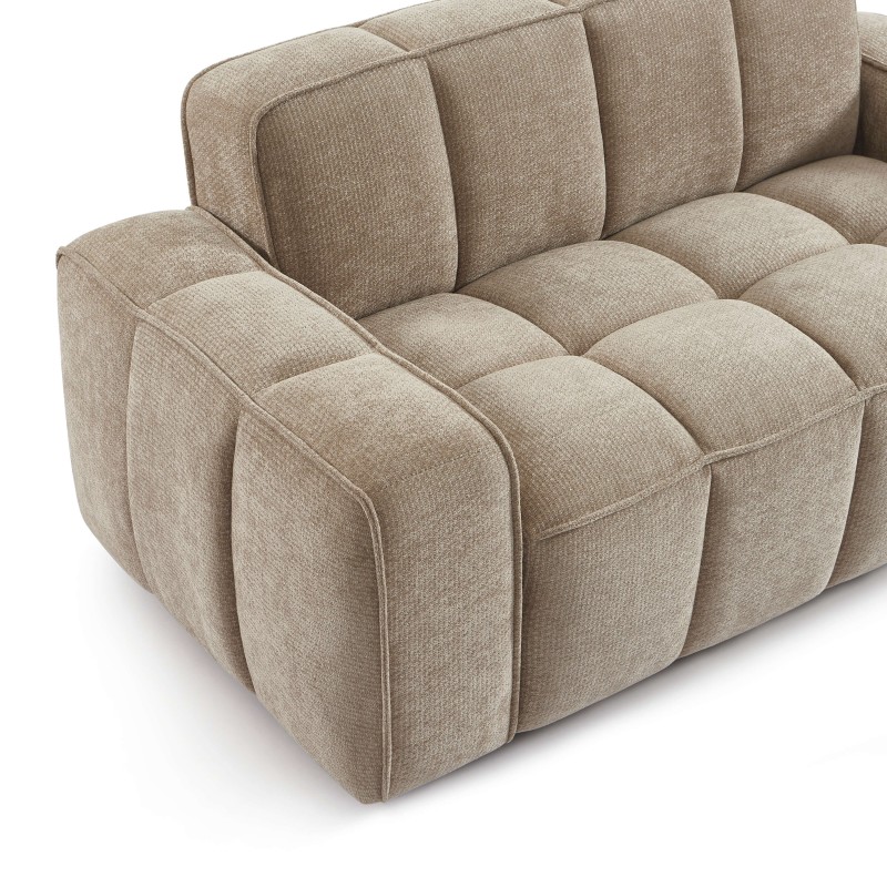 ALISTAIR 2-Sitzer-Sofa aus beigem Chenille-Stoff