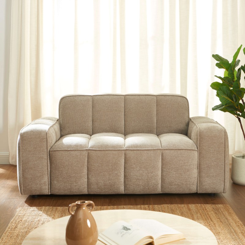 ALISTAIR 2-Sitzer-Sofa aus beigem Chenille-Stoff