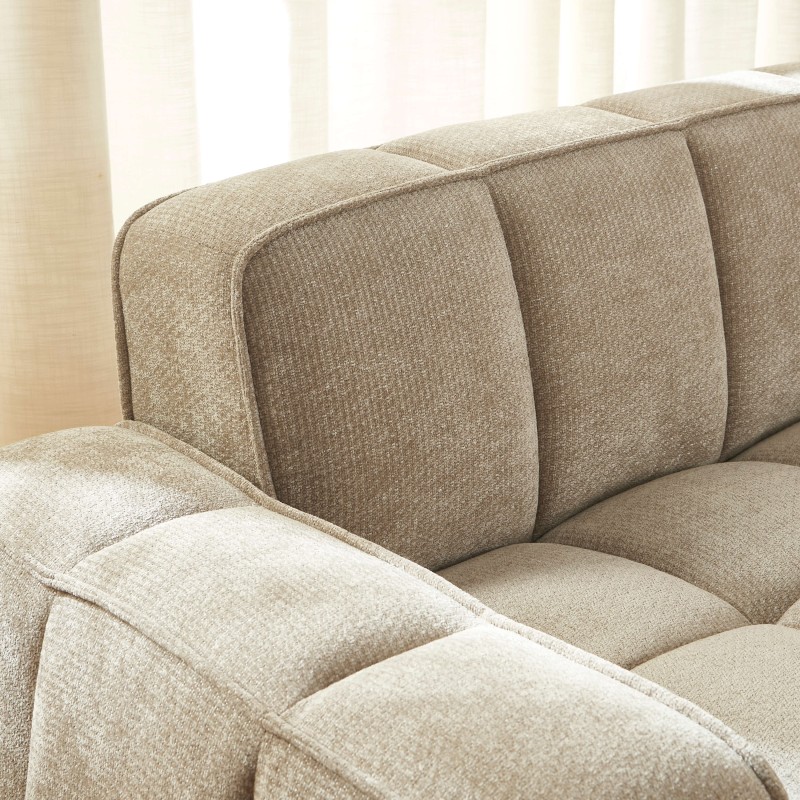 ALISTAIR 2-Sitzer-Sofa aus beigem Chenille-Stoff