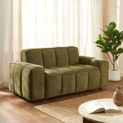 Canapé ALISTAIR 2 places tissu chenille vert