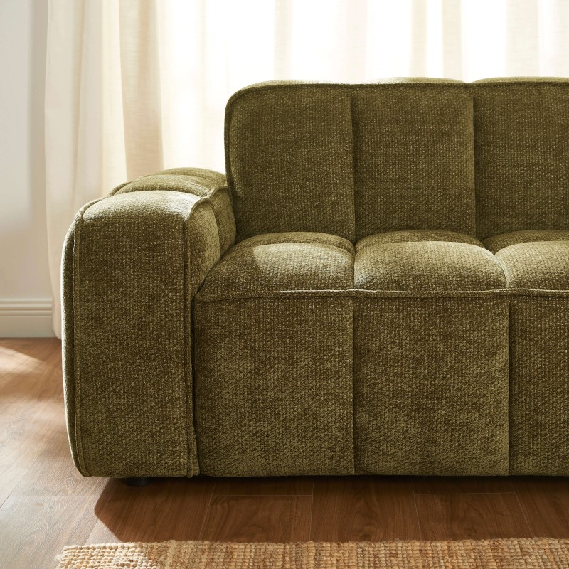 Canapé ALISTAIR 2 places tissu chenille vert