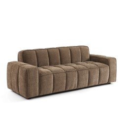Canapé ALISTAIR 3 places tissu chenille marron