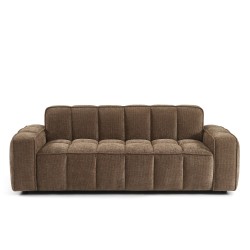 Canapé ALISTAIR 3 places tissu chenille marron