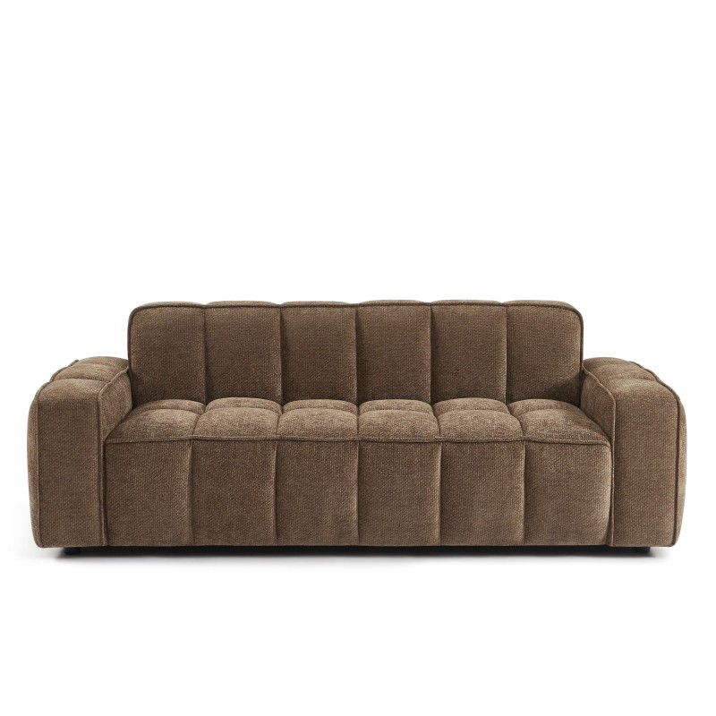 Canapé ALISTAIR 3 places tissu chenille marron