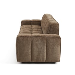 Canapé ALISTAIR 3 places tissu chenille marron