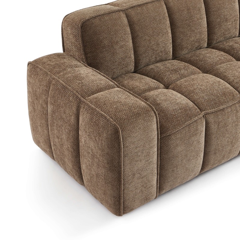 Canapé ALISTAIR 3 places tissu chenille marron